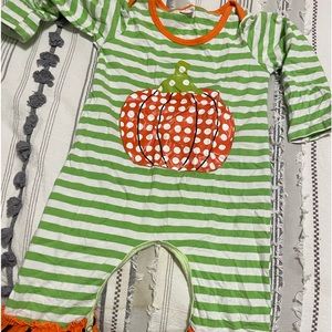 Smocked boutique pumpkin outfit bundle 6-12 month